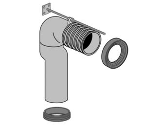 Coude spécial sortie verticale 70 A 160 mm pour WC Villeroy & Boch