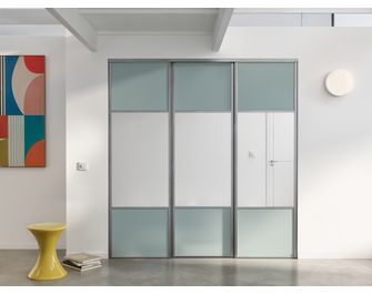 Porte de placard coulissante Glisseo 2 miroir partitionné
