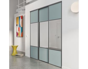 Porte de placard coulissante Glisseo 2 miroir partitionné
