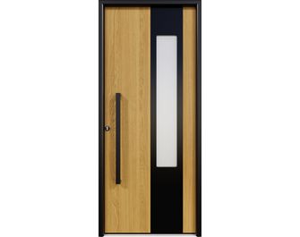 Porte d'entrée Anne-Charlotte chêne vitrée sur-mesure