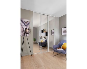 Porte de placard coulissante Glisseo 2 miroir plein