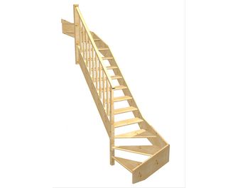 Escalier Aria double quart tournant haut & bas rampe Idéal