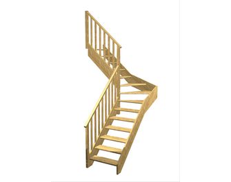 Escalier Aria quart tournant intermédiaire rampe Idéal