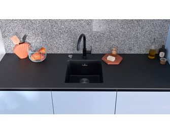 Plan de travail compact FÉNIX NOIR MAT sur-mesure EP.10 MM