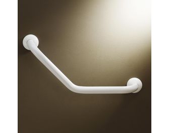 Barre murale de douche BLANC coudée