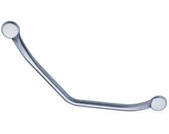 Barre murale de douche inox brossé coudée L.33 cm