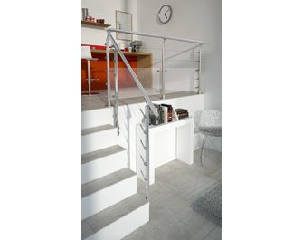 4 fixations pour kit de protection gris pour balustrade Lycium