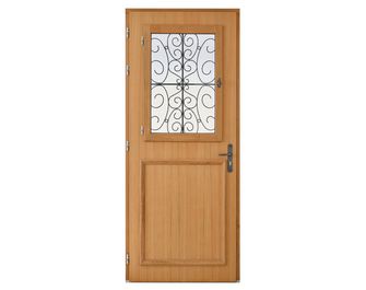 Porte d'entrée Anne-Sophie Chêne avec châssis ouvrant sur-mesure