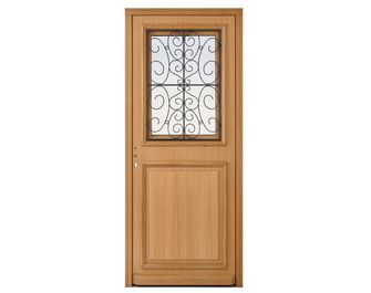 Porte d'entrée Anne-Sophie Chêne avec châssis ouvrant sur-mesure