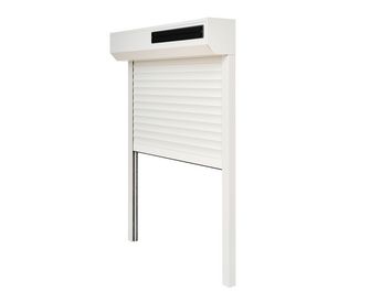 Volet roulant solaire avec moustiquaire DENVER Blanc et gris sur mesure