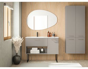 Meuble haut de salle de bains 2 niches, décor verni laqué FORMEO