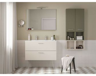 Meuble sous-vasque L.100 cm, 2 tiroirs, décor uni FORMEO