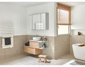 Meuble sous-vasque L.100 cm, 2 tiroirs, décor naturel FORMEO