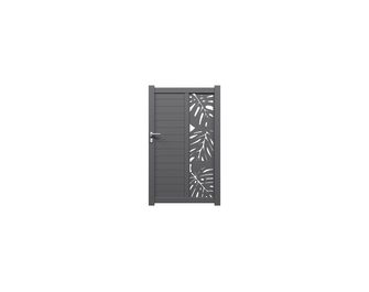 Portillon battant aluminium ANDRIA décor monstera sur-mesure