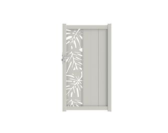 Portillon aluminium décor monstera blanc VICTORIN