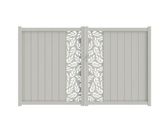 Portail battant aluminium décor orge blanc VICTORIN