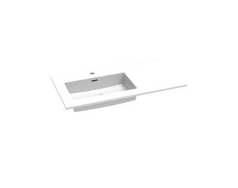 Plan vasque simple à gauche L.91 cm céramique FORMEO