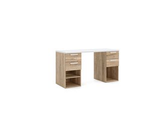 Bureau chêne Halifax/blanc L.150 cm Pléiade
