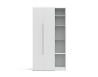 Armoire blanche 2 portes + niches L.140 cm Pléiade