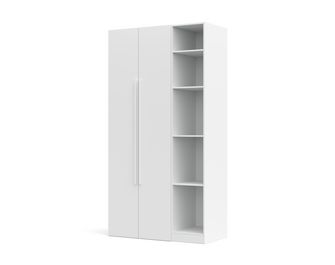 Armoire blanche 2 portes + niches L.140 cm Pléiade