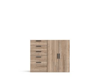 Commode chêne Halifax/blanc L.120 cm Pléiade