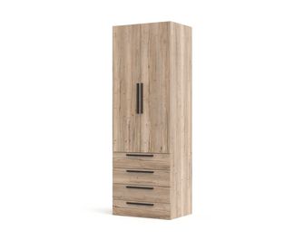 Armoire chêne Halifax 2 portes + tiroirs L.80 cm Pléiade