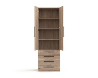 Armoire chêne Halifax 2 portes + tiroirs L.80 cm Pléiade