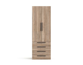 Armoire chêne Halifax 2 portes + tiroirs L.80 cm Pléiade