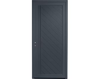 Porte d'entrée ALIANA PVC Gris/Blanc 215 x 90 cm
