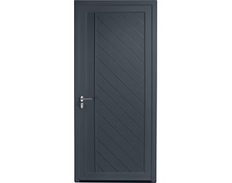 Porte d'entrée ALIANA PVC Gris/Blanc 215 x 90 cm