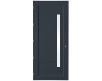 Porte d'entrée ALICE PVC Gris/Blanc 215 x 90 cm