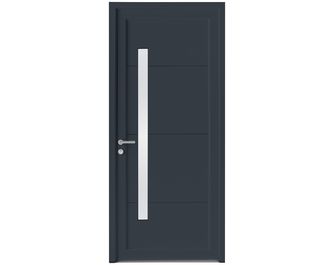 Porte d'entrée ALICE PVC Gris/Blanc 215 x 90 cm