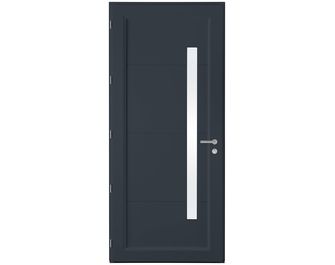 Porte d'entrée ALICE PVC Gris/Blanc 215 x 90 cm