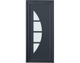 Porte d'entrée STELLA PVC Gris/Blanc 215 x 90 cm