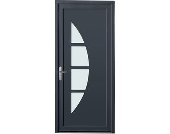 Porte d'entrée STELLA PVC Gris/Blanc 215 x 90 cm