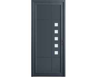 Porte d'entrée AUBIN PVC Gris/Blanc 215 x 90 cm