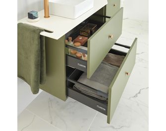 Meuble sous-vasque L.60 cm, 2 tiroirs, décor uni FORMEO