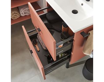 Meuble sous-vasque L.120 cm, 3 tiroirs, décor uni FORMEO