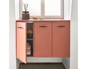 Meuble complément sous-vasque, H.60 cm, 1 porte, décor verni laqué FORMEO