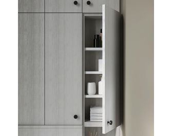 Meuble haut de salle de bains H.75 cm, 1 porte, décor naturel FORMEO