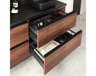 Meuble sous-vasque L.80 cm, 2 tiroirs, décor naturel FORMEO