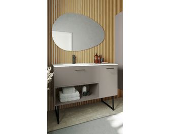 Meuble haut de salle de bains 2 niches, décor verni laqué FORMEO