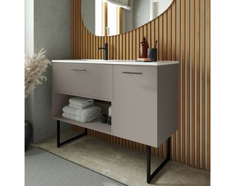 Meuble sous-vasque L.100 cm, 3 tiroirs, décor verni laqué FORMEO