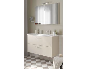 Meuble sous-vasque L.100 cm, 2 tiroirs, décor uni FORMEO