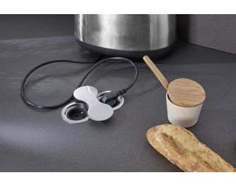 Bloc forme 8 Push rotatif 2 prises