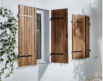 Volet battant Lorraine bois exotique sur-mesure