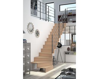 Escalier Jazz quart tournant bas rampe Fera