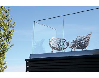 Balustrade intérieure Claire en verre, profilé gris