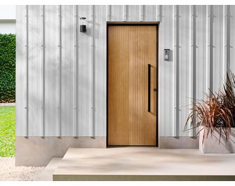 Porte d'entrée Augustine bois exotique sur-mesure
