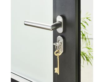 Porte d'entrée Adénora Aluminium avec vitrage Dépoli sur-mesure